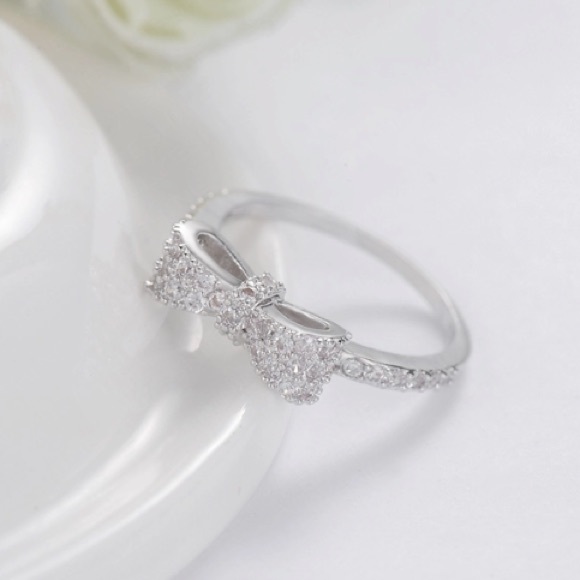 NEW!💙💎🎀GORGEOUS! BOW KNOT RING!🎀💎💙PAVE CZ! 7 - Picture 2 of 10